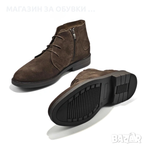 МЪЖКИ ОБУВКИ - ЕСТЕСТВЕН ВЕЛУР - код:Е19003, снимка 3 - Ежедневни обувки - 53915310