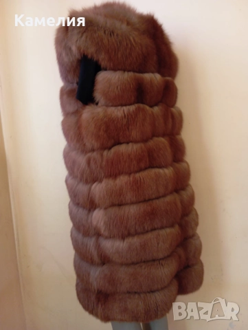 Дълга жилетка от лисица , снимка 4 - Палта, манта - 52955720