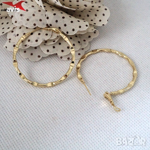 Обеци с 14К златно покритие 2141867, снимка 2 - Обеци - 53531891