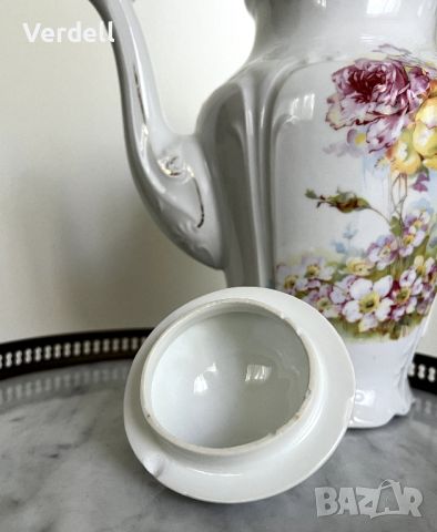 Порцеланов чайник и захарница - Ар Нуво в класическа форма и декорація, снимка 6 - Аксесоари за кухня - 45508791