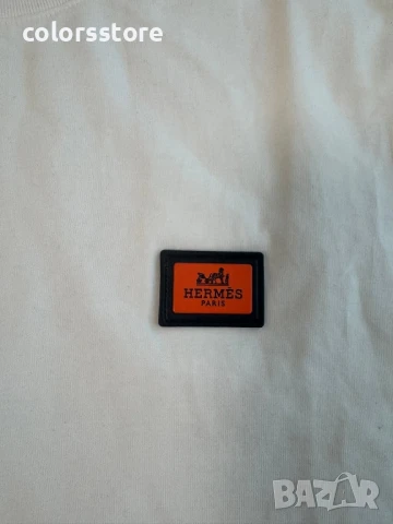 Мъжка бяла тениска Hermes/BR126, снимка 2 - Тениски - 50810430