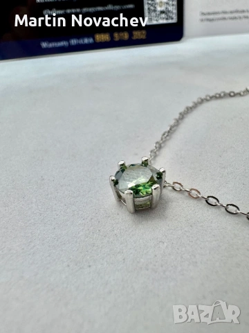 Сребърно колие с мойсанит (Диамант) 1 карат, снимка 13 - Колиета, медальони, синджири - 53509246