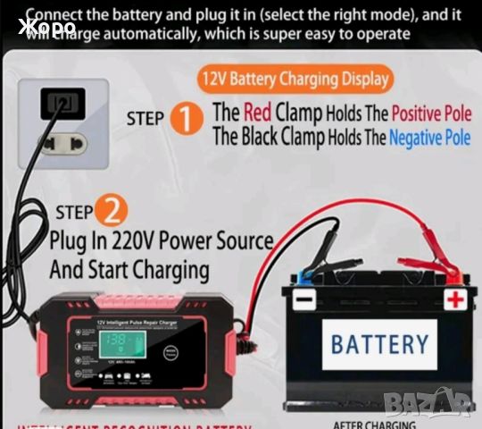 ИМПУЛСНО ЗАРЯДНО ЗА АВТОМОБИЛЕН АКУМУЛАТОР 12V/6A, снимка 7 - Аксесоари и консумативи - 46190892