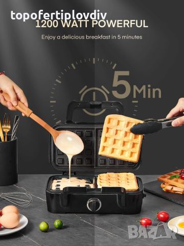 Тостер Fohere Sandwich Maker, 1200 W 3-in-1,Гаранция, снимка 8 - Тостери - 46754601