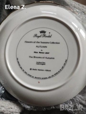 2 красиви декоративни чинии от фин костен порцелан , снимка 3 - Декорация за дома - 53575545