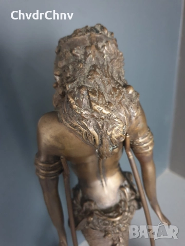 46см-5кг статуетка/бронзова скулптура/стара фигура на русалка/риба кай, снимка 8 - Статуетки - 52469620