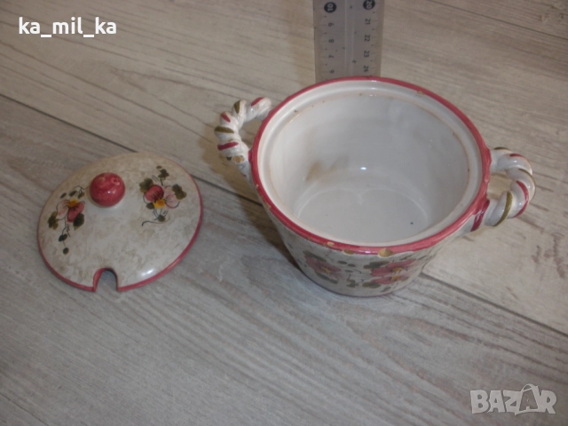 Захарница, глазирана керамика, снимка 4 - Сервизи - 52916009