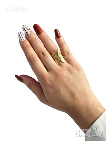 Дамски пръстен от неръждаема стомана - крилете на щастието, снимка 2 - Пръстени - 45454793