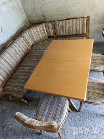 Комплект Кухненски ъглов диван с три стола и маса. , снимка 6 - Дивани и мека мебел - 46435253