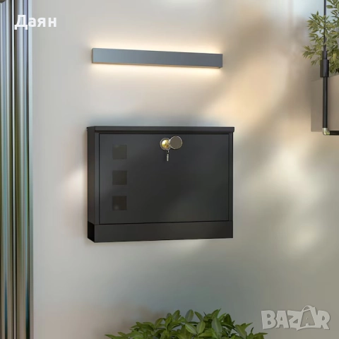 Пощенска кутия Homcom, здрав метал, 3 прозореца, черна, снимка 2 - Други стоки за дома - 52451674