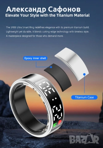 SMART RING Original (смарт пръстен с екран), снимка 7 - Смарт гривни - 53071975