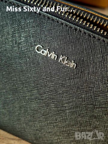 CALVIN KLEIN-нов черен несесер-портмоне естествена кожа Келвин Клайн-19 см х 11 см, снимка 2 - Портфейли, портмонета - 46229200
