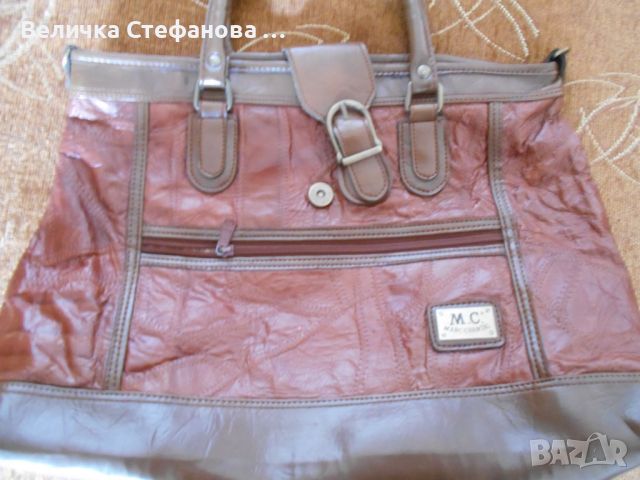 Голяма дамска чанта от естествена кожа, снимка 1 - Чанти - 45157132