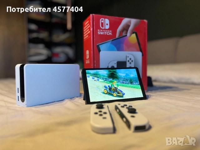 Моднат Nintendo Switch OLED с безкраен избор на игри + кейс и 3d стойка, снимка 1