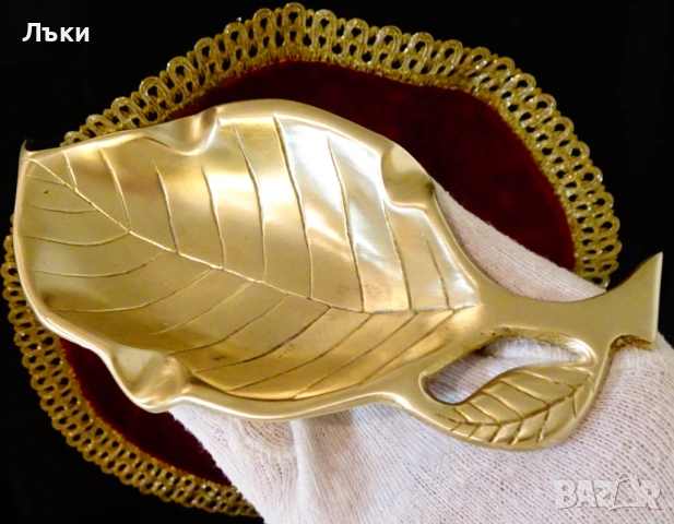 Бронзов пепелник за пури,цигари,листо. , снимка 2 - Антикварни и старинни предмети - 54101231