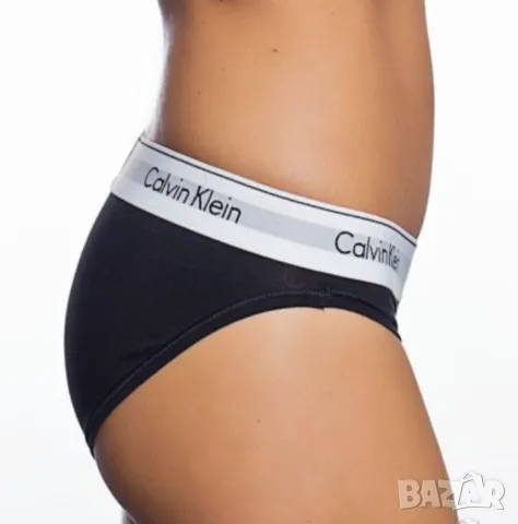 Calvin Klein S,M  Памучни бикини в черно , снимка 3 - Бельо - 47554103