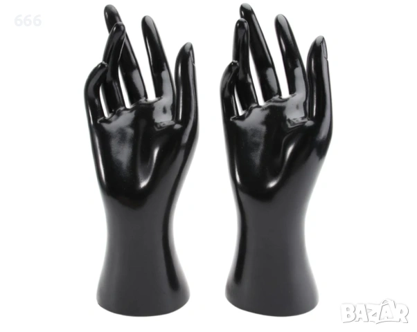  2бр Черна ръчна стойка за бижута Cabilock с матово покритие за пръстени, гривни, колиета,органайзер