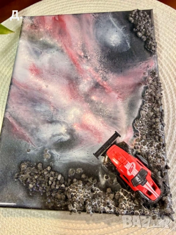 Ръчно изработена картина от епоксидна смола - 18x24 см, снимка 2 - Картини - 53018272