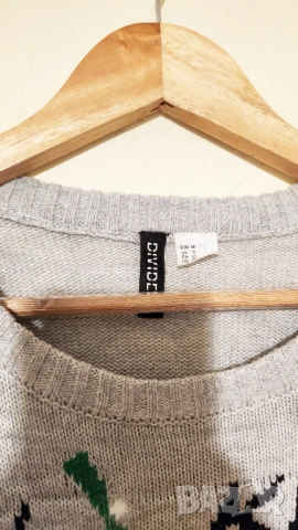 Коледен пуловер сив с пингвини, снимка 4 - Блузи с дълъг ръкав и пуловери - 53157328