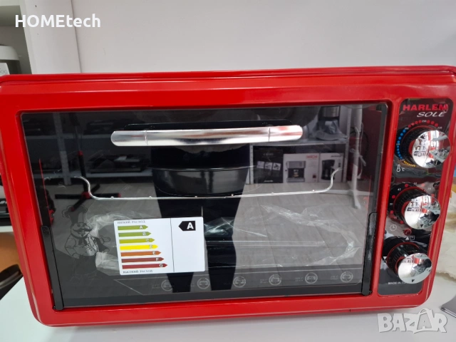 Електрическа фурна с термостат Harlem® SOLE с РОТАТОР, 1500 W, 36 L, включени тави, снимка 2 - Печки, фурни - 53150385