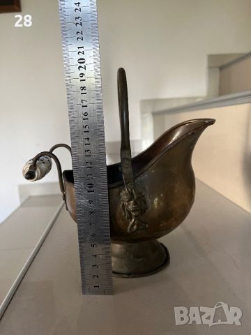 Винтидж съд с керамична дръжка ( метал месинг бронз мед), снимка 9 - Антикварни и старинни предмети - 45285185
