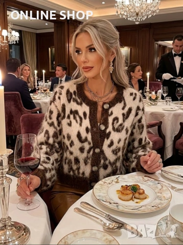 Луксозна пухкава жилетка с леопардов принт – Елегантност и стил Размер XL, снимка 3 - Жилетки - 53701245