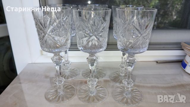 стар кристал чаши за вино , снимка 3 - Антикварни и старинни предмети - 45275722