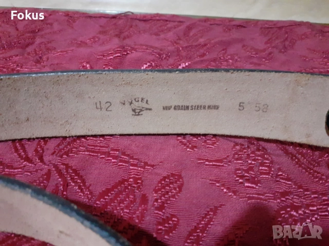 Стар американски кожен колан с посребрена тока катарама, снимка 4 - Антикварни и старинни предмети - 53878542