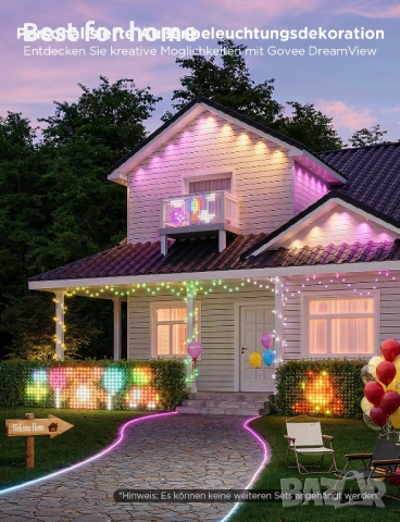 Govee Мрежа за феи за храсти с 480 светодиода, 0.87 x 2.9 м, интелигентна мрежа завеса, снимка 4 - Други стоки за дома - 53755786