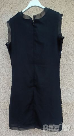 Официална черна копринена рокля подходяща за народни тържества., снимка 7 - Рокли - 46449343
