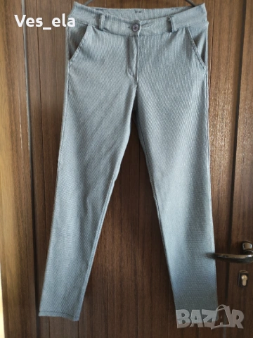 еластичен панталон в сиво и черно