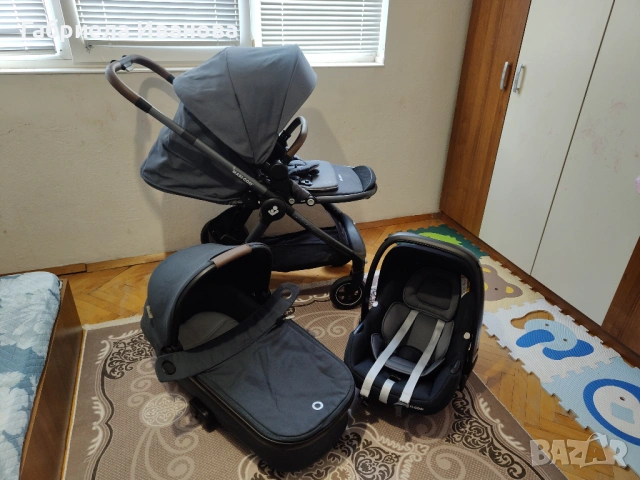 Пълен комплект от количка 3 в 1,столче за хранене,активна гимнастика,паяк,повивалник, снимка 10 - Детски колички - 53910934