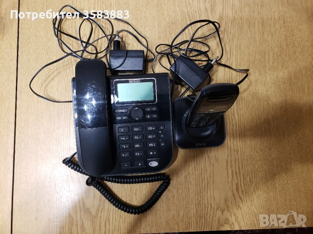 Продавам жичен телефон с безжичен, марка Alcatel