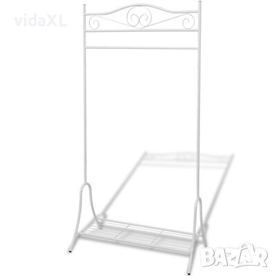 vidaXL щендер за дрехи, бял, стомана（SKU:242999