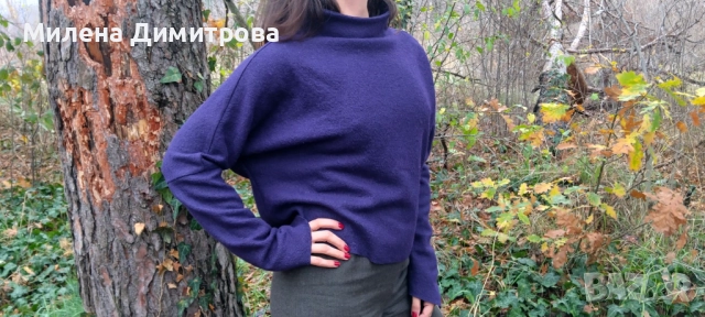 Дамски пуловер от вълнено букле, снимка 7 - Блузи с дълъг ръкав и пуловери - 48852324