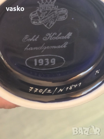 Кобалт Стара ваза, снимка 8 - Антикварни и старинни предмети - 53987069