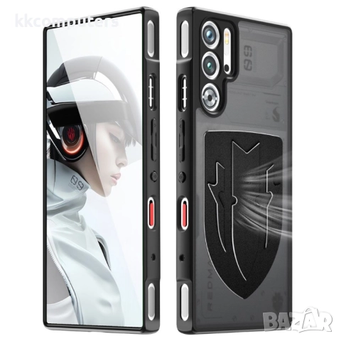 ZTE nubia Red Magic 9 Pro 5G Shield калъф с охлаждане – Liquid Silicone + PC, черен / сребрист