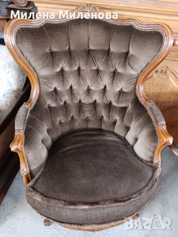 Комплект фотьойли Луи XV , снимка 5 - Дивани и мека мебел - 53473080