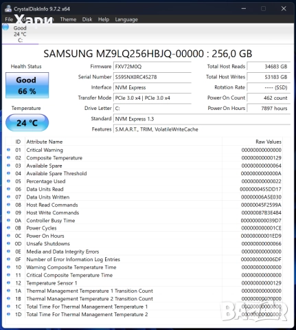 Microsoft 256GB M.2 NVMe 2230 SSD [Модел 1911], снимка 5 - Твърди дискове - 52493463