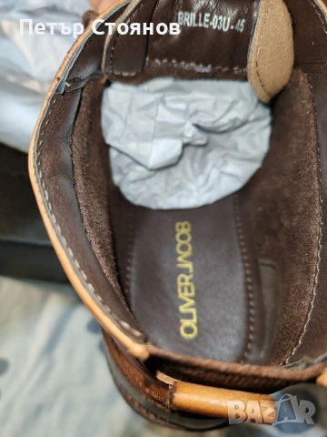 Удобни мъжки кларкове от естествена кожа Oliver Jacob № 45, снимка 7 - Мъжки боти - 53793206