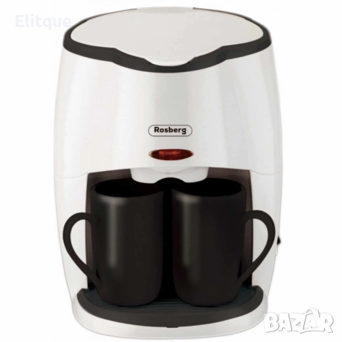 Кафеварка Rosberg Voltz 450W с две чаши, Черна, 2 ГОДИНИ ГАРАНЦИЯ, снимка 2 - Други - 52831654