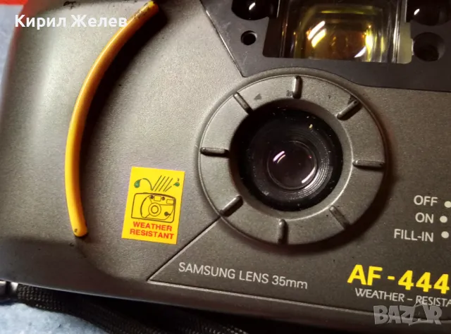 SAMSUNG AF-444 WR MADE in KOREA Стар КОЛЕКЦИОНЕРСКИ ЛЕНТОВ ФОТОАПАРАТ САМСУНГ с КАЛЪФ 47665, снимка 5 - Фотоапарати - 47614096