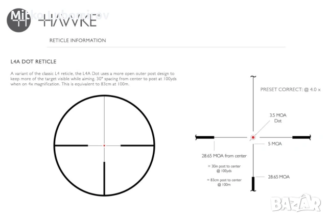 Оптика/Прицел Hawke Endurance 30 1.5-6x44 : L4A Dot Ir, снимка 12 - Оборудване и аксесоари за оръжия - 53213869