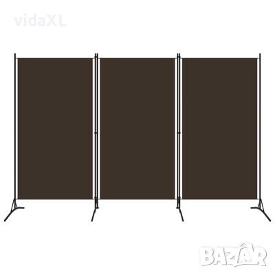 vidaXL Параван за стая, 3 панела, кафяв, 260x180 см（SKU:320732