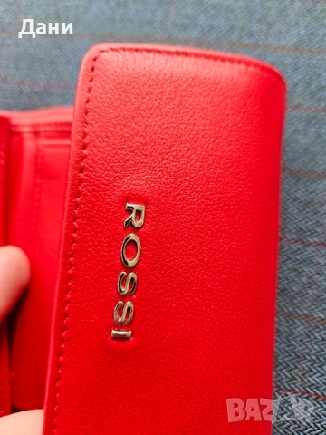 Чисто НОВО дамско портмоне Rossi от естествена кожа, ярко червено, снимка 7 - Портфейли, портмонета - 53700050