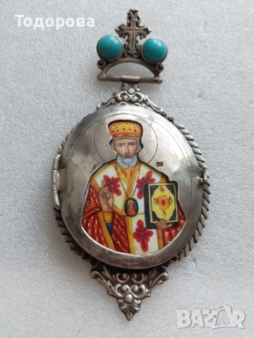 Сребърна панагия и два кръста/може да изпратите вашите оферти/, снимка 2 - Антикварни и старинни предмети - 52040907