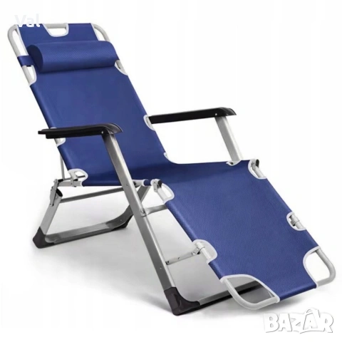 Луксозен шезлонг за градина и басейн - Мека ватирана възглавница, дишаща материя Textoline , снимка 6 - Градински мебели, декорация  - 53891585