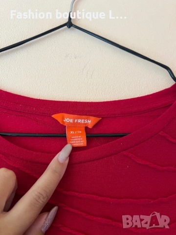 Червена дамска блуза XL размер ❤️, снимка 3 - Блузи с дълъг ръкав и пуловери - 53929704