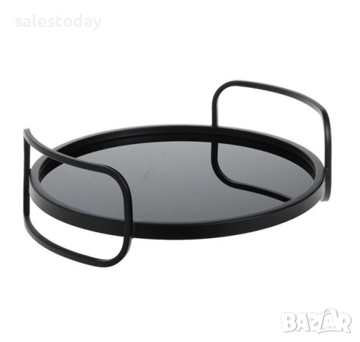 Стъклен поднос, черен