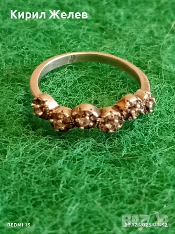 Уникален сребърен пръстен с юврлирно фасетиран МАРКЕЗИТ майсторска изработка 36533